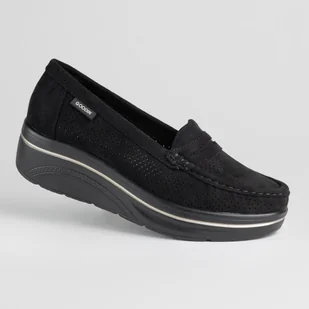 Mokasyny damskie skóra GOODIN GD-FL6076 czarny lekkie klasyczne zamsz 36 - Mokasyny damskie Mokasyny damskie skóra GOODIN GD-FL6076 czarny lekkie klasyczne zamsz 36 - Mokasyny damskie - miniaturka - grafika 1