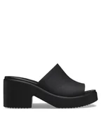 Klapki i japonki damskie - Crocs Klapki Brooklyn Slide Heel 209408 Czarny - miniaturka - grafika 1