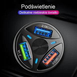 3A ŁADOWARKA SAMOCHODOWA USB QUICK CHARGE 3.0 LED - Ładowarki samochodowe - miniaturka - grafika 1