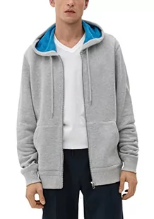s.Oliver Męska bluza z kapturem, szary, XXL - Bluzy męskie - miniaturka - grafika 1