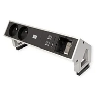 Gniazdka elektryczne - BACHMANN DESK2 2xUTE 1xUSB A&C 22W 1xCM 0.2m GST18 INOX - miniaturka - grafika 1