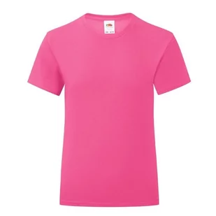 Koszulka dziewczęca ICONIC z odrywaną metką Fruit of the Loom - Fuchsia 14-15 - Koszulki dla dziewczynek - miniaturka - grafika 1