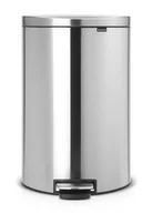 Kosze na śmieci - Brabantia Kosz pedałowy - 40L - FlatBack+, wiaderko plastikowe, Silent Stal mato (482021) - miniaturka - grafika 1