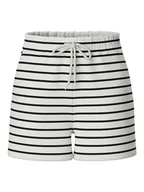 Spodenki damskie - Pieces Szorty dresowe w kolorze biało-czarnym - miniaturka - grafika 1