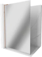 Ścianki i drzwi prysznicowe - Mexen Kioto L ścianka prysznicowa Walk-in 90 x 200 cm, lustro, różowe złoto - 800-090-103-60-50 - miniaturka - grafika 1