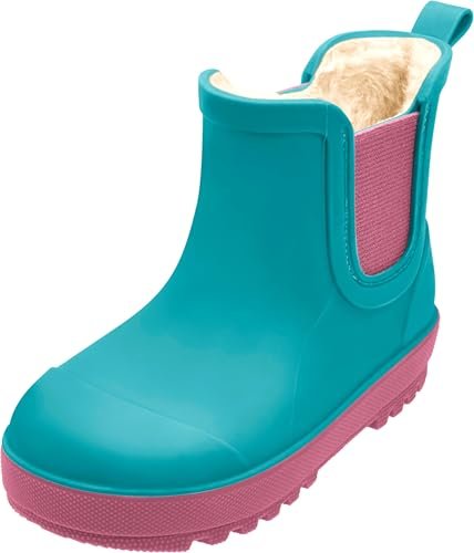 Playshoes Chłopcy, uniseks, dziecięce kalosze, ciepła podszewka, TPE Petrol, 28 EU, Tpe Petrol, 28 EU