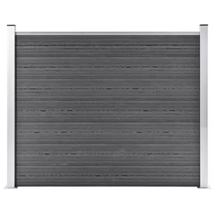 vidaxl Panel ogrodzeniowy z WPC, 180x146 cm, czarny! 148984 - Ogrodzenia - miniaturka - grafika 1