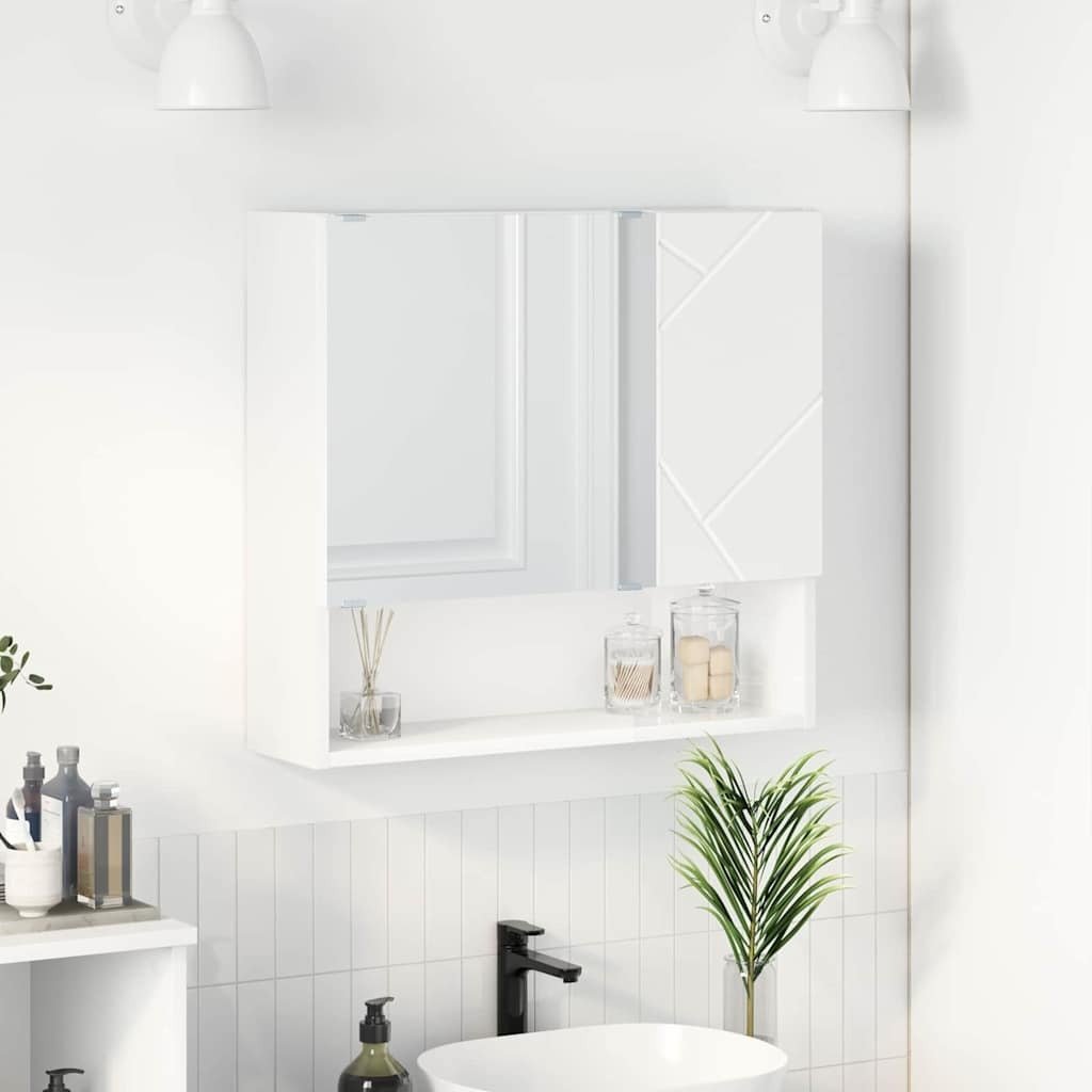 vidaXL vidaXL Szafka z lustrem Biały 59 x 17 x 55 cm Materiał drewnopochodny