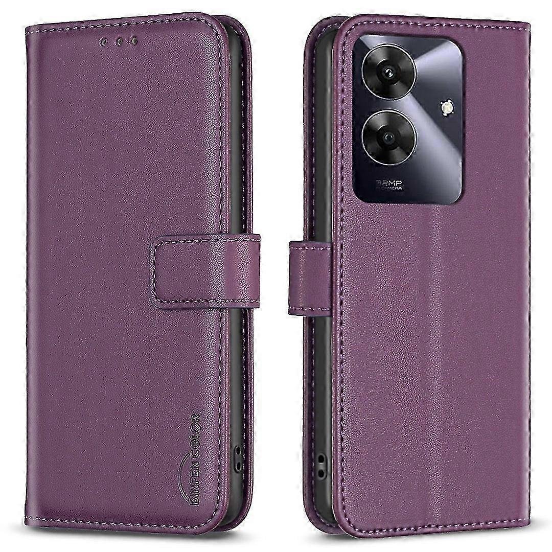 Etui na telefon Realme Note 60/Note 60x/C63/C61 4G z zielonym pokrowcem z portfelem z klapką Wielobarwny Dark Purple