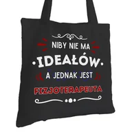 Torby i wózki na zakupy - Torba Bawełniana dla Fizjoterapeuty Czarna Na Prezent Trwały Nadruk - miniaturka - grafika 1
