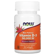 Przeziębienie i grypa - NOW Foods Vitamin D3 50,000IU - 50softgels. Odporność - miniaturka - grafika 1