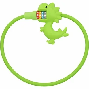 Dinozaur Zamek Do Roweru Dla Dzieci, Zamek Szyfrowy Z 4-Krotnym Wałkiem Cyfrowym, Do 10 000 Kombinacji, Średnica 10 Cm, Długość 60 Cm, Zielony - Zabezpieczenia do roweru - miniaturka - grafika 1