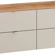 Szafki łazienkowe - Kaszmirowa szafka pod umywalkę Dalia Cashmere 120 cm z blatem dąb Wotan wisząca 4 szuflady MDF - miniaturka - grafika 1