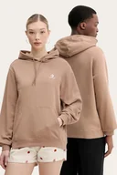 Bluzy damskie - Converse bluza kolor brązowy z kapturem z aplikacją 10023874-A46 - miniaturka - grafika 1