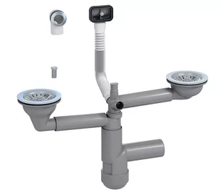 Syfon zlewozmywakowy Flexloc 1,5- i 2-komorowy 90 mm - Syfony - miniaturka - grafika 1