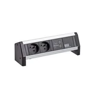 Gniazdka elektryczne - BACHMANN DESK 2xUTE 1xŁadowarka USB GST18 czarny - miniaturka - grafika 1