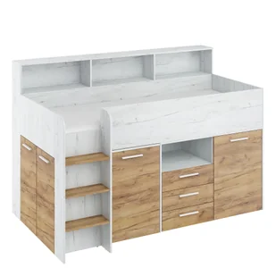 Łóżko Piętrowe Neo Lewe Craft Biały / Craft Złoty MebloCross - Łóżka dla dzieci i młodzieży - miniaturka - grafika 1