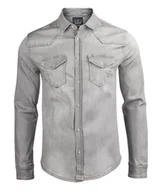 Koszule męskie - koszula RILEY DENIMSHIRT grey, jeansowa-XXL - miniaturka - grafika 1