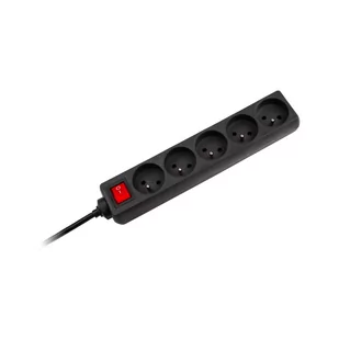 HBF Rebel sieciowy Rebel czarny 5 gniazd z przełącznikiem kabel 3m 1,5mm) - Przedłużacze i rozgałęźniki - miniaturka - grafika 1