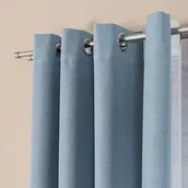 Zasłony - Gotowa zasłona do salonu 100% zaciemniająca na przelotkach, kolor niebieski, 140x250 cm - miniaturka - grafika 1