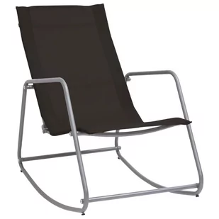 vidaXL Lumarko Ogrodowe krzesło bujane, czarne, 95x54x85 cm, textilene! 47928 - Fotele i krzesła ogrodowe - miniaturka - grafika 1