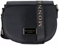 Torebki damskie - Torebka Czarna LISTONOSZKA MONNARI Logowany Pasek - miniaturka - grafika 1