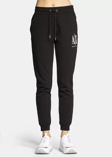 Spodnie damskie - Spodnie dresowe damskie czarne Armani Exchange 8NYPCX YJ68Z 1200 - grafika 1