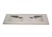 Umywalki - Umywalka wpuszczana w blat, prostokątna, szara, 140 x 46 cm - miniaturka - grafika 1