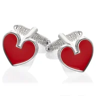 Spinki do mankietów i krawatów - Spinki do mankietów Serce Kier KC-291 Onyx Art London - miniaturka - grafika 1