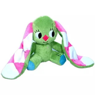 Zajączek z kraciastymi uszami: maskotka pluszowa siedząca - 23 cm - Maskotki i pluszaki - miniaturka - grafika 1