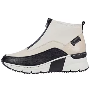 Rieker Damskie sneakersy mid N6352, Black Cream Cliff Pearl Cream N6352 60, 40 EU - Sneakersy damskie - miniaturka - grafika 1