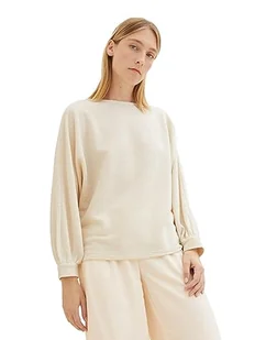 TOM TAILOR Damska koszulka z długim rękawem, 10354 - Soft Beige Solid, 3XL - Koszulki i topy damskie - miniaturka - grafika 1