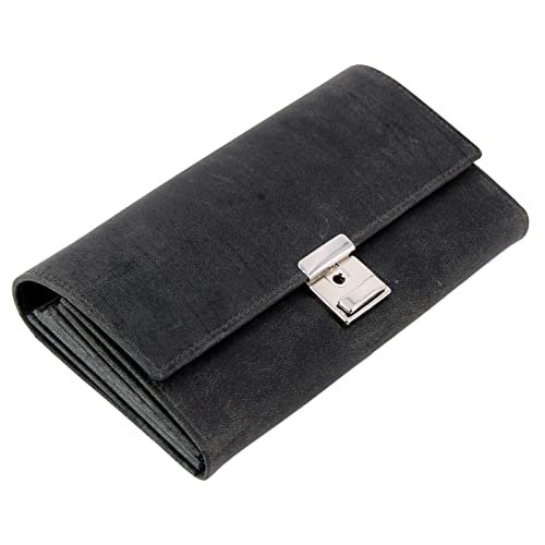 ALASSIO Skórzany portfel 18,5 cm - brązowy - klasyczny - lekki - magnetyczny - wąski - skórzany - unisex - dorośli - na co dzień, szary, klasyczny, szary, One Size, Klasyczny