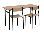 Meble do szkół i przedszkoli - Zestaw Leon NR 6 dwuosobowy stolik z dwoma krzesłami - miniaturka - grafika 1