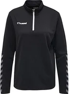 Bluzy damskie - Hummel HmlAuthentic Half Zip bluza damska czarny czarny/biały L 204929-2114-L - miniaturka - grafika 1