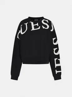 Damska bluza dresowa nierozpinana bez kaptura Guess Giulia CN Sweatshirt - czarna - GUESS - Koszulki sportowe damskie - miniaturka - grafika 1