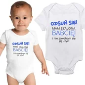 Body dla niemowląt - Body Dziecięce MAM SZALONĄ BABCIĘ Na Mikołajki Święta Gwiazdkę Białe 68cm - miniaturka - grafika 1