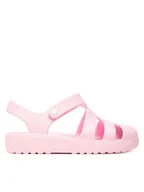 Buty dla dziewczynek - Crocs Sandały Classic Fisherman K 210625 Różowy - miniaturka - grafika 1