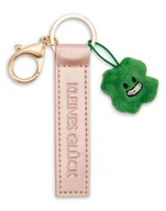 Plecaki - NICI 62017 breloczek do kluczy szczęście sztuczna skóra 10 cm z koniczynką różowy towarzysz do plecaka lub torby, uchwyt na klucze dla małych i dużych 62017 - miniaturka - grafika 1