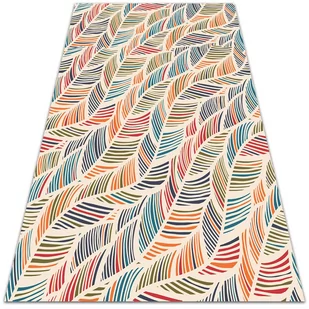 Modny uniwersalny dywan winylowy Konturowe liście 150x225 cm - Dywany - miniaturka - grafika 1
