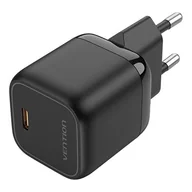 Ładowarki do telefonów - Ładowarka sieciowa Vention FAKB0-EU USB-C GaN 30W (czarna) - miniaturka - grafika 1
