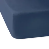 Prześcieradła - Prześcieradło bawełniane z gumką 120x200 gładka satyna niebieski chaber - miniaturka - grafika 1