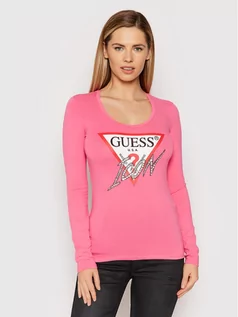 Bluzki damskie - Guess Bluzka W2RI19 J1311 Różowy Slim Fit - grafika 1