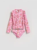 Stroje kąpielowe dla dziewczynek - Reserved - Strój kąpielowy z długim rękawem - wielobarwny - miniaturka - grafika 1