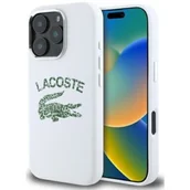 Etui i futerały do telefonów - Etui LACOSTE Silicone Cracked Logo MagSafe do Apple iPhone 16 Pro Max Biały - miniaturka - grafika 1