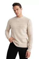 Bluzy męskie - DeFacto Męska bluza, beżowy, 3XL - miniaturka - grafika 1