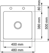 Zlewozmywaki - Zlew PYRAGRANITE CALEA 48x50 1B BEIGE 2+1TH - miniaturka - grafika 1