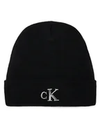 Czapki damskie - Calvin Klein Jeans Czapka Minimal Monogram Beanie K60K611542 Czarny - miniaturka - grafika 1