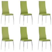 Krzesła - vidaXL Krzesła jadalniane, 6 szt., zielone, sztuczna skóra - miniaturka - grafika 1