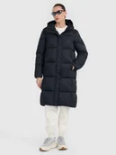 Kurtki damskie - 4F Płaszcz puchowy z wypełnieniem syntetycznym damski - czarny M - miniaturka - grafika 1